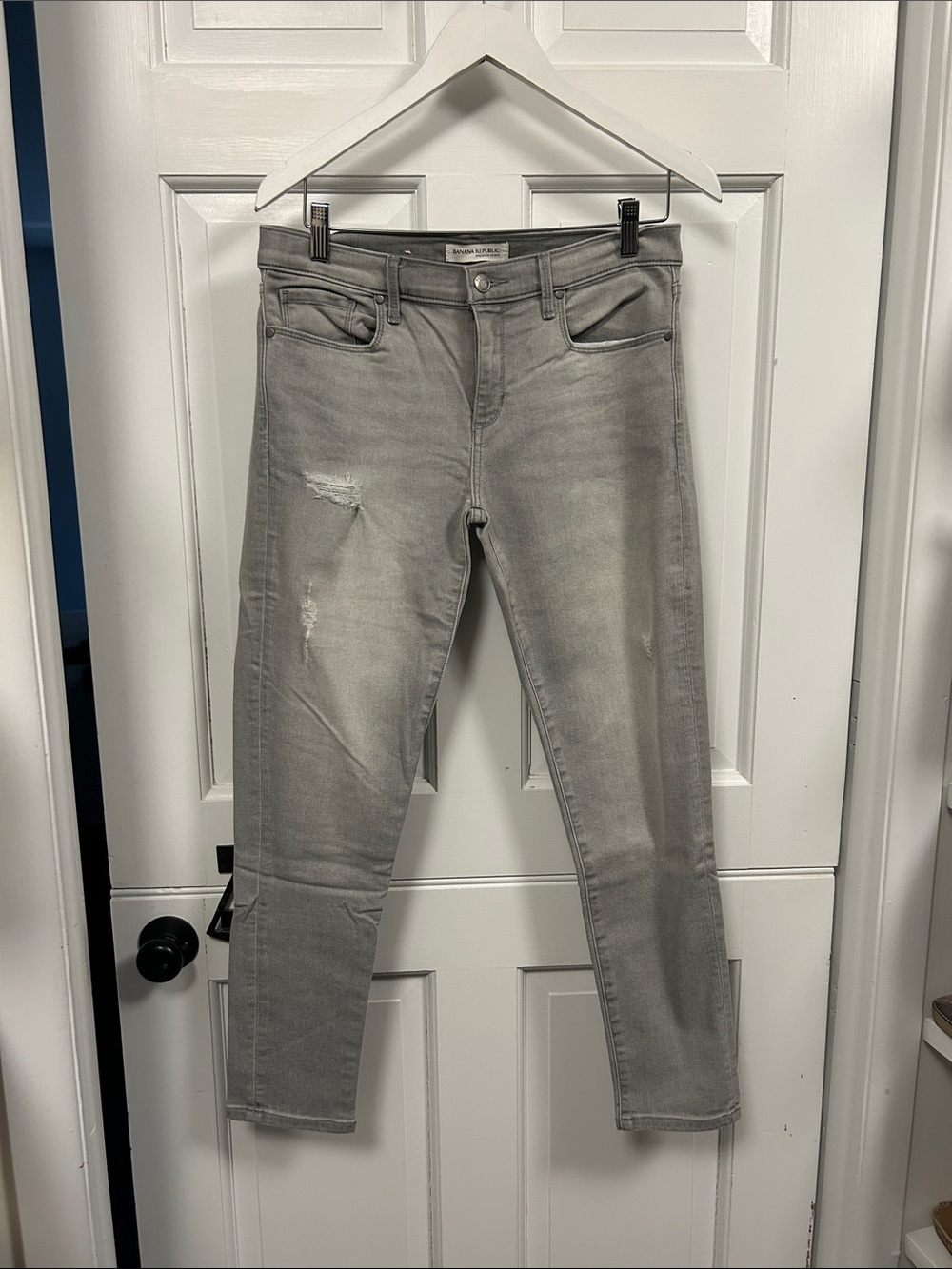 Banana Republic Gray Distressed Skinny Jeans